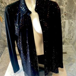Black drapes sequin top or jacket s